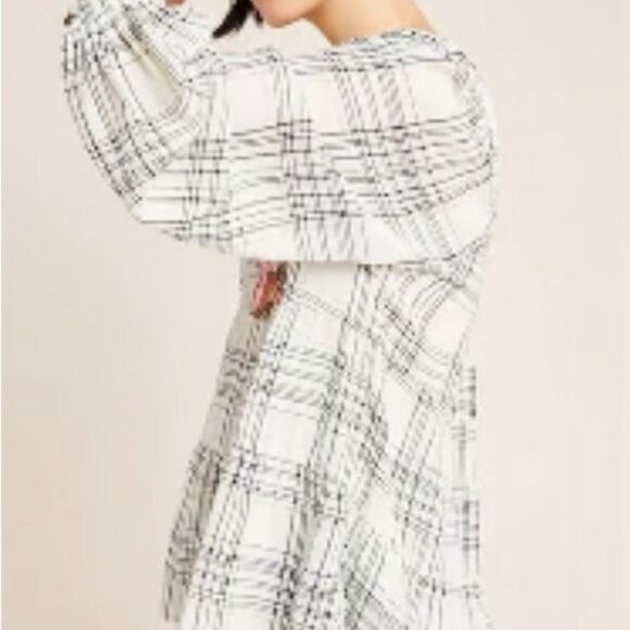 New Anthropologie Darlene Plaid Peasant Blouse Size S - Picture 2 of 9